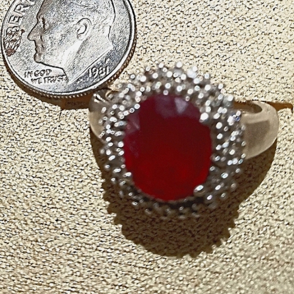 Genuine Ruby Halo Ring - image 2